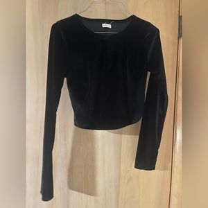 Hollister velvet crop top with keyhole